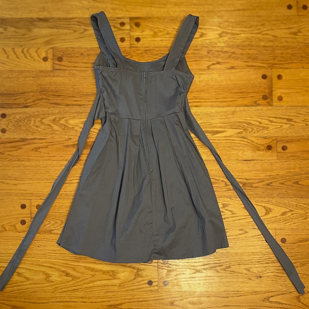 Trixxi Sleeveless Sundress | Padded, pleated Dark Grey | Size 1 (Juniors)